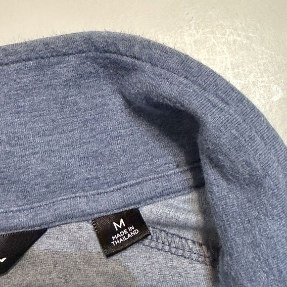 Travis Mathew Quarter 1/4 Zip Pullover Men’s Med Blue Long Sleeve Pockets - Picture 4 of 13